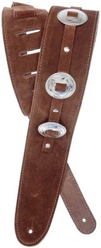 Ремень гитарный D'Addario DELUXE LEATHER GUITAR STRAP (CONCHOS, BROWN)