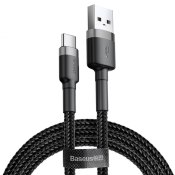 Кабель USB to Type-C Baseus Cafule 2A 3m 480Mbps Rapid Charge Data Cable, чёрный (CATKLF-UG1)