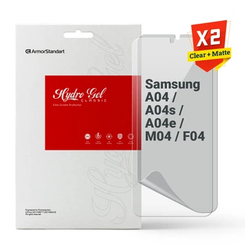 Набор гидрогелевой пленки на телефон ArmorStandart Clear + Matte для Samsung A04 / A04s / A04e / M04 / F04 набор защитных пленок на телефон прозрачная матовая (ARM66855)