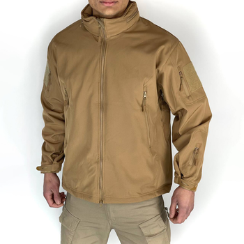 Чоловіча флісова Куртка Softshell з капюшном та вентиляційними блискавками койот розмір XXL