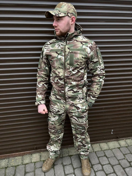Щільна чоловіча Куртка з капюшоном Combat SoftShell на флісі мультикам розмір 48