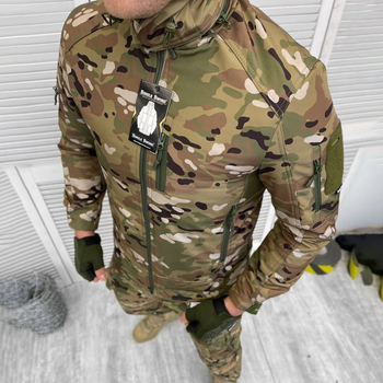 Чоловіча утеплена Куртка Single Sword SoftShell на флісі + Подарунок Грілка для миттєвого зігрівання до +90 °C мультикам розмір L