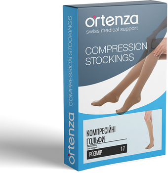 Компресійні медичні шкарпетки підколінні Ortenza з закритими пальцями клас 1 Чорні 5101-A ORT розмір 4 (2000444183817)