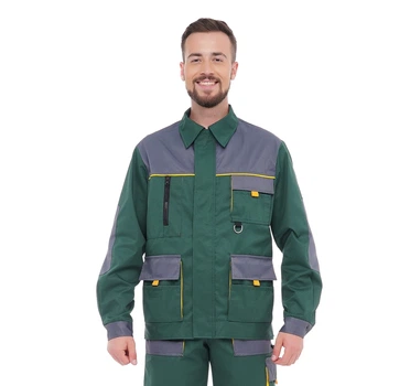 Куртка рабочая ГЕКОН зеленая с серым 60-62 (XXXL)