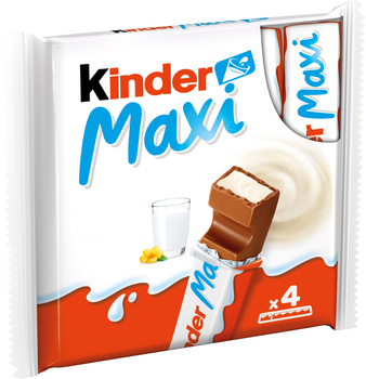 Упаковка молочного шоколаду Kinder Maxi з молочною начинкой 84 г х 20 шт (8000500155653)
