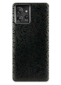 Прозорий силіконовий чохол iSwag для Motorola ThinkPhone з малюнком - Чорні візерунки (ISMMTP23)