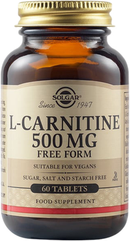 Suplement diety Solgar L-Carnitine 500 mg 60 tabletek (33984005716)