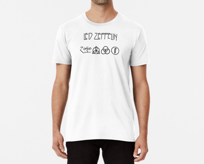 Мужская футболка Stedman с принтом Led Zeppelin Белый L
