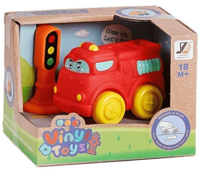 Машинка мягкая виниловая Jazhouda Toys Пожарная машина (JZD 100)