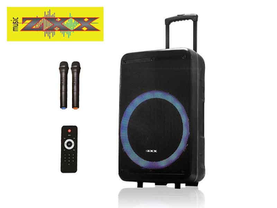 Акустична переносна колонка ZXX-7878, НЧ15 дюйм, USB/SD/FM радио/Bluetooth/Радиомикрофоны/ДУ
