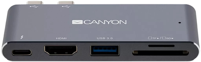 Мультипортова док-станція Canyon 5-в-1 USB Type C (CNS-TDS05DG)