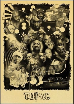 Металевий постер "Tupac", 25см*18см , p-095