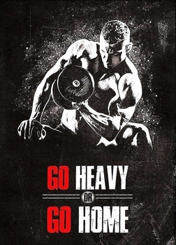 Металевий постер "Go heavy", 25см*18см , p-119