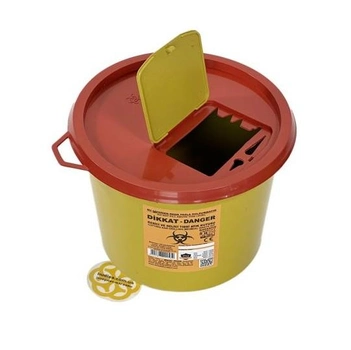 Контейнер для медичних відходів 5 л, вторинний пластик, жовтий
