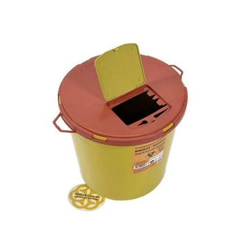 Контейнер для утилизации медицинских отходов 10 л, вторичный пластик, желтый