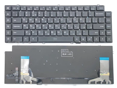 Клавіатура для Xiaomi Mi Gaming 15.6" AETMAU00110 MIM17L9 171502-AA XMG1902 TM1801 (RU Black з RGB підсвіткою) (66808)