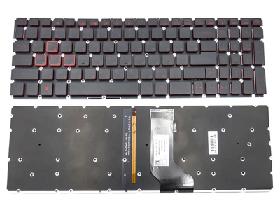 Клавиатура для ACER Nitro 5 AN515, AN515-41, AN515-42, AN515-51, AN515-52, AN515-53 ( RU Black, RED leter з підсвічуванням). (66660)