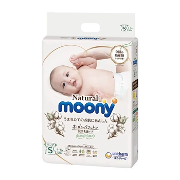 Подгузники Moony Natural S(4-8) 58шт.