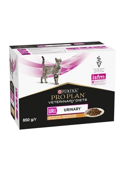 Упаковка влажного корма Pro Plan Veterinary Diets UR ST/OX Urinary для растворения и снижения образования струвитных камней с курицей 10 шт x 85 г