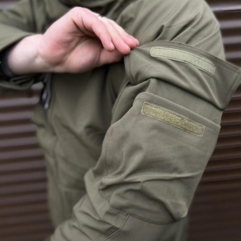 Чоловіча водонепроникна Куртка 2в1 HAN-WILD G8 Softshell із знімною Флісовою підкладкою олива розмір L