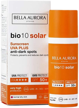 Сонцезахисний крем Bella Aurora Bio Cream 10 Solar Uva Plus Dry Skin SPF 50 50 мл (8413400009177)