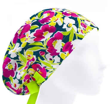 Медицинская шапочка женская HeadwearUniverse универсальная принт Фиалки