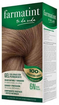 Farba kremowa bez utleniacza do włosów Farmatint Gel Coloración Permanente 6 N Rubio Oscuro 130 ml (8429449010067)