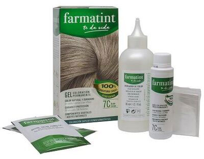 Farba kremowa bez utleniacza do włosów Farmatint Gel Coloración Permanente 7c-rubio Ceniza 155 ml (8470001789471)