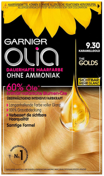 Farba kremowa bez utleniacza Garnier Olia Permanent Coloring 9.30 Caramel Gold 60 ml (3600542408134)