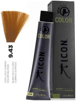 Farba kremowa z utleniaczem Icon Ecotech Color Natural Hair Color 9.43 Very Light Copper Golden Blonde 60 ml (8436533672780)