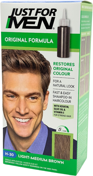 Farba kremowa z utleniaczem do włosów Just For Men Shampoo-in Haircolour H30 Light Medium Brown 66 ml (5010934003430)