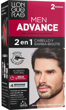 Крем-фарба для волосся з окислювачем Llongueras Men Advance 2-negro 125 мл (8007376054189)