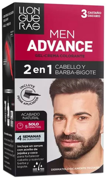 Крем-фарба для волосся з окислювачем Llongueras Color Advance No 3 Castano Oscuro 125 мл (8007376054196)
