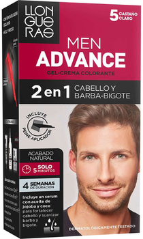 Крем-фарба для волосся з окислювачем Llongueras Men Color Advance No 5 Castano Claro 125 мл (8007376054219)
