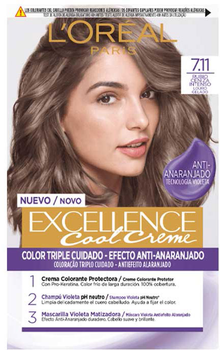 Farba kremowa z utleniaczem L'oreal Excellence Creme Tinte 7.11-Rubio Ceniza Intenso 192 ml (3600523942312)