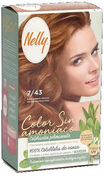 Farba kremowa bez utleniacza Tinte Pelo Nelly S-Amoniaco 7.43 Rubio Cobrizo Dorado 60 ml (8411322244492)