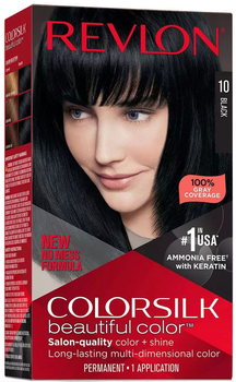 Farba kremowa z utleniaczem do włosów Revlon Professional Colorsilk Ammonia Free 10 Black 60 ml 309978695103)