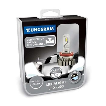 Комплект світлодіодних ламп Tungsram Megalight LED +200 12V H11 24W 6000K (2 шт./коробка)