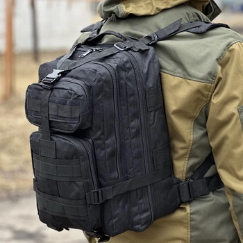Тактичний рюкзак штурмовий Tactic на 25 л військовий рюкзак Чорний (ta25-black)