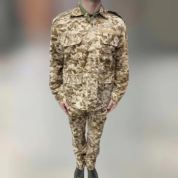 Военная форма (китель и брюки), пиксель, койот темный, размер S, откидной воротник, тактическая военная форма