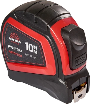 Рулетка Vitals Master 10 м х 25 мм автостоп (181731W)