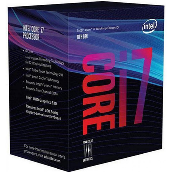 Процесор Intel Core i7-8700K 4.7 GHz. 6 ядра/12 потока. Soket 1151. Tray