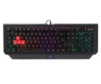 Клавіатура A4Tech Bloody B120N Black, USB, ігрова, неонове підсвічування, ефекти "хвиля" і "дихання