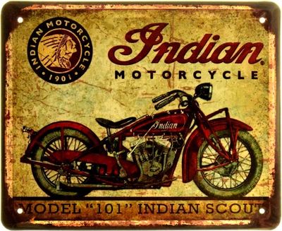 Металева табличка "Indian Moto (Model 101 Indian Scout)" (ms-103952)