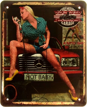 Металлическая табличка "Горячая Крошка Mercedes-Benz (Pin Up)" (ms-103912)