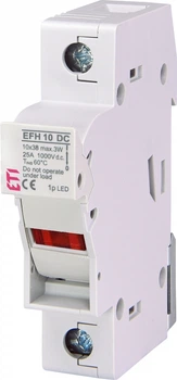 Держатель предохранителя 1P 25A 10х38мм 1000V DC LED для солнечных панелей (PV систем) [2540211] EFH 10 ETI