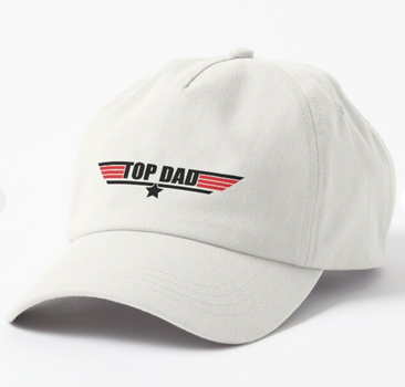 Кепка Унисекс Malfini с принтом Top dad для папы Белый