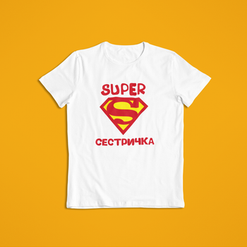 Жіноча футболка Stedman з принтом Супер сестричка Super сестричка для сестри Білий XXL