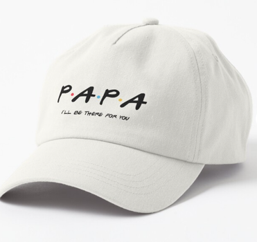 Кепка Унисекс Malfini с принтом Papa Friends для папы Белый
