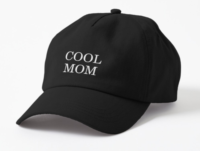Кепка Унисекс Malfini с принтом Крутая мама Cool mom для мамы Черный